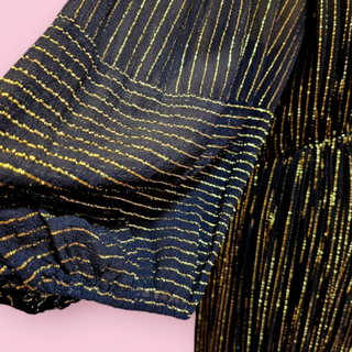 CHASING UNICORNS - BLACK & GOLD LUREX THREAD MAXI DRESS est.RRP $540