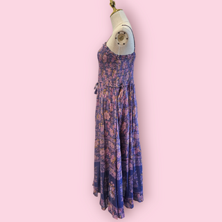 SPELL - JUNIPER SHIRRED STRAPPY DRESS IN VIOLET Est. Retail Price $289