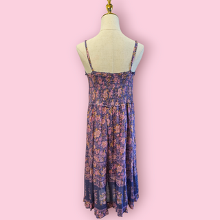 SPELL - JUNIPER SHIRRED STRAPPY DRESS IN VIOLET Est. Retail Price $289