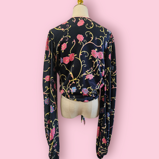 CHASING UNICORNS - NIGHT HAWK SILK SLEEVE BALLOON BLOUSE  Est. retail price $269 BNWT