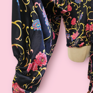 CHASING UNICORNS - NIGHT HAWK SILK SLEEVE BALLOON BLOUSE  Est. retail price $269 BNWT