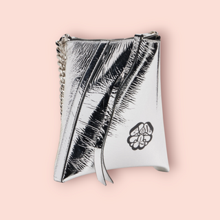 ALEXANDER McQUEEN - SILVER 'THE CURVE' POUCH Est. Retail Price $999 NWOT