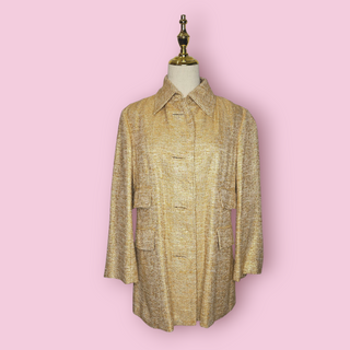 DOLCE & GABBANA - VINTAGE EVENING JACKET IN SHIMMER METALLIC GOLD est. RRP $2600 NWT