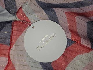 TALULAH - 'RAINBOW SWIRL' 70'S Inspired Silk Dress with Gold Metallic Thread Est. RRP $289