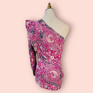 ISABEL MARANT ETOILE - 'CARINA' One Shoulder Top Floral Print Est. RRP $590