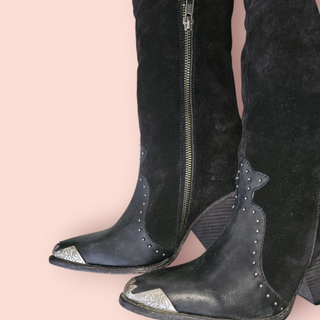SPELL & THE GYPSY - THIGH HIGH SUEDE STUDDED EMBELLISHED BOOTS