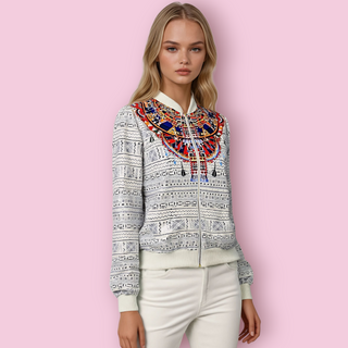 CAMILLA - 'LOST PARADISE FAILLE' Stretch Bomber Jacket est. RRP $540