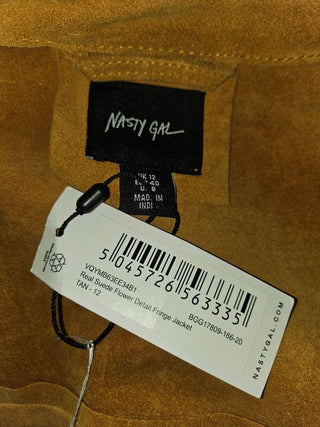 NASTY GAL - REAL SUEDE FLOWER DETAIL JACKET RRP $540 NWT