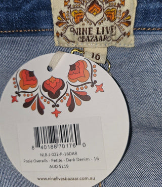 NINE LIVES BAZAAR - 'POISE' Denim Overalls/Dungarees RRP $219 NWT