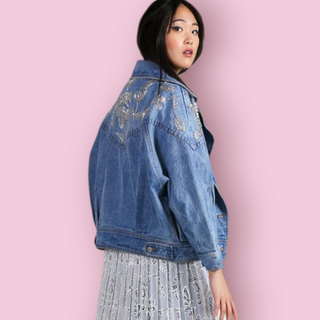 TRELISE COOPER COUTURE - "HELLO IM DOLLY" denim jacket RRP $799
