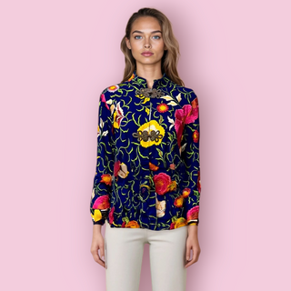 CHASING UNICORNS - Silk Handsewn Embroidered JACKET with Chinese Knots est. RRP $479
