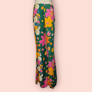 LENNI THE LABEL - Flower Power Gold Metallic Flared Pants RRP $149