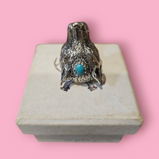 SPELL - ICONIC VINTAGE SILVER WOLF & TURQUOISE RING
