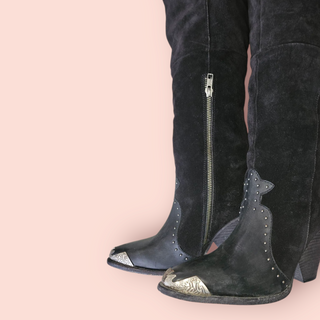 SPELL & THE GYPSY - THIGH HIGH SUEDE STUDDED EMBELLISHED BOOTS