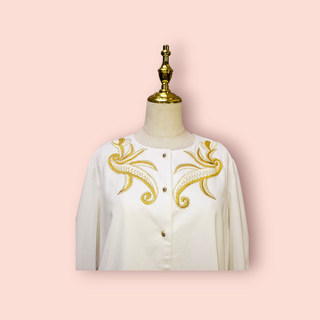 CHASING UNICORNS - '9O'S EMBROIDED JACKET' ANTIQUE WHITE BNWT est. RRP $490