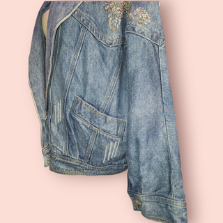 TRELISE COOPER COUTURE - "HELLO IM DOLLY" denim jacket RRP $799