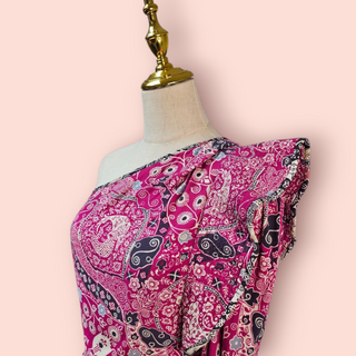 ISABEL MARANT ETOILE - 'CARINA' One Shoulder Top Floral Print Est. RRP $590