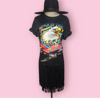 CHASING UNICORNS - THINGS I USED TO DO SUEDE FRINGE SKIRT BNWT RRP $350 Current Season