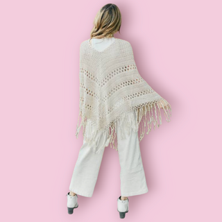SPELL - VINTAGE ROUTE 66 PONCHO CREAM