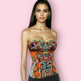 CAMILLA - 'CHECKMATE STRAPLESS CORSET' Est. retail price $599