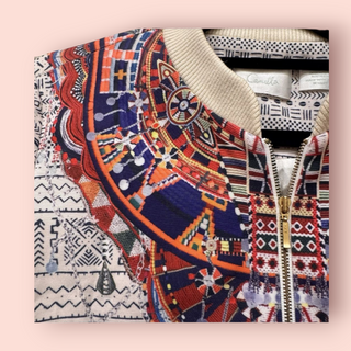 CAMILLA - 'LOST PARADISE FAILLE' Stretch Bomber Jacket est. RRP $540