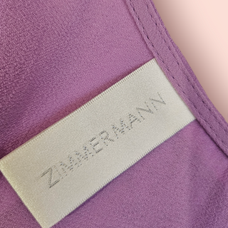 ZIMMERMANN - Purple Summer Plunging Neckline Mini Dress Est. Retail price $490