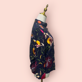 CHASING UNICORNS - Silk Handsewn Embroidered JACKET with Chinese Knots est. RRP $479