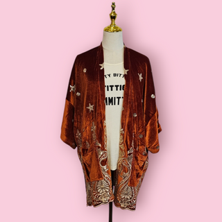 LENNI THE LABEL WHISKEY KIMONO & WHISKEY BELLS FLARED PANTS SET CURRENT SEASON RRP $487 BNWT