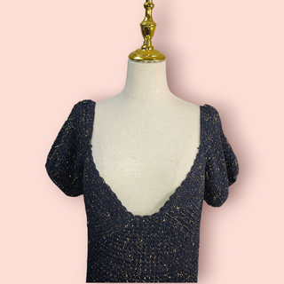CHASING UNICORNS - Crochet Dress with Metallic Gold Thread RRP $320 NWT
