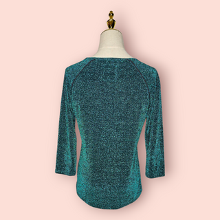 ONE TEASPOON - Emerald Shimmer Green Metallic Top est. RRP $119