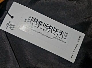 NASTY GAL - REAL LEATHER EMBROIDED FRINGE BIKER JACKET RRP $1194 BNWT