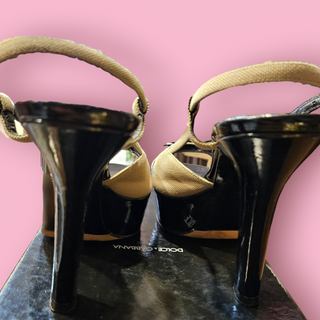 DOLCE & GABBANNA - VINTAGE PLATFORM SLINGBACK HEELS Est. Retail Price $1690