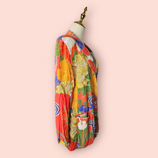 CHASING UNICORNS - Stunning Silk Blazer with Handsewn Gold & Siver Metallic Leaf Embroidery Est RRP $508$