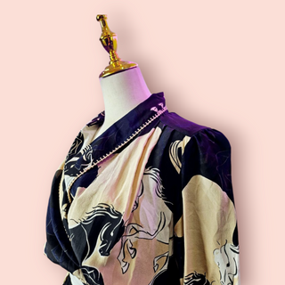 CHASING UNICORNS - WILD HORSES CROSS OVER SILK DRESS BNWT RRP $380