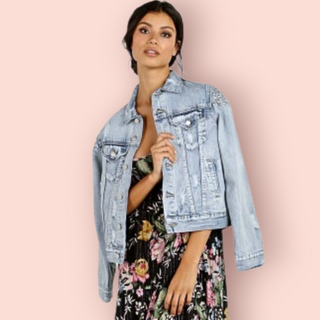 AUGUSTE - 'HAVANA NIGHTS STARGAZER' Distressed Denim Jacket est. RRP $220
