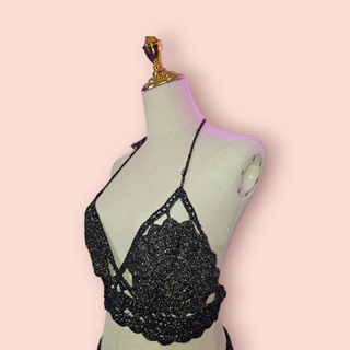 CHASING UNICORNS - TWO PIECE STUNNING METALLIC CROTCHET SET est. RRP $420