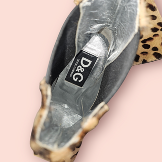 DOLCE & GABBANA LEOPARD PRINT PONY HAIR ANKLE BOOTS BNWT RRP $795
