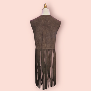 NASTY GAL - PREMIUM SUEDE AND CROCHET PATCHED FRINGED VEST AND SHORTS BNWT RRP $808 AS SET