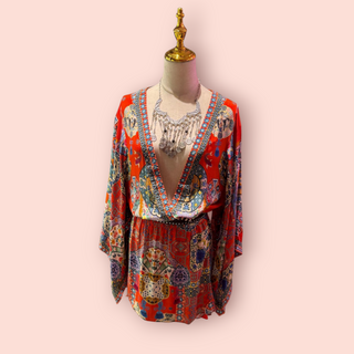 CAMILLA - 'FOUND IN TRANSLATION' V-neck Kimono Dress RRP $670 NWT