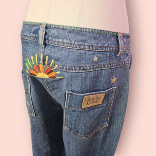 SEE BY CHLOE - VINTAGE 2008 SEASON EMBROIDERD MERMAID DENIM JEANS est. RRP $479