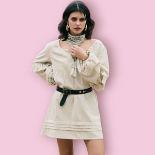 SPELL & THE GYPSY COLLECTIVE - Vintage 'LOLA' Tunic Dress in Biscuit est. RRP $263