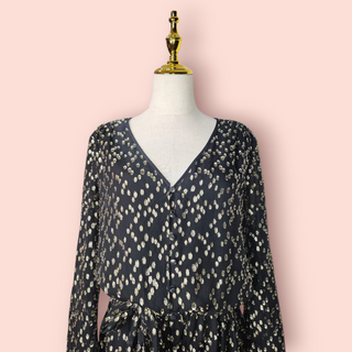 KATE SPADE - Silk METALLIC CLIPPED Jumpsuit est. RRP $420