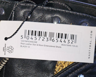 NASTY GAL-STAR & MOON EMBROIDED LEATHER JACKET & MATCHING SHORTS SET NWT RETAIL $1700