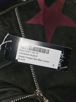 NASTY GAL - SUEDE FRINGED STAR BIKER JACKET BNWT RRP $899