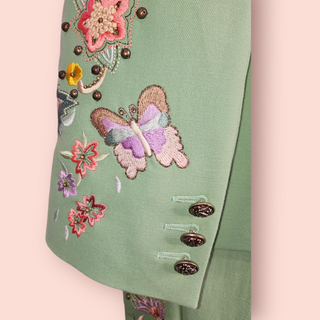 ROBERTO CAVALLI - AUTHENTIC DESIGNER EMBROIDERED & EMBELLISHED PANT SUIT est. RRP $10K