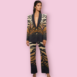 CAMILLA - 'TAME MY TIGER' Peaked Shoulder Blazer Pant Suit est. RRP $2000 NWT