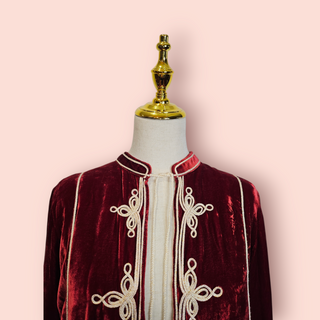 CHASING UNICORNS - WILD HORSES RED VELVET SILK JACKET BNWT