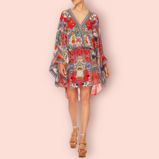 CAMILLA - 'FOUND IN TRANSLATION' V-neck Kimono Dress RRP $670 NWT
