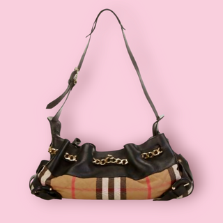 BURBERRY - VINTAGE QUILTED CLASSIC CHECK MARAGARET SHOULDER BAG Est. RRP $1395