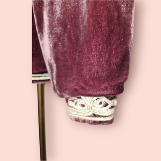 CHASING UNICORNS - "LITTLE WING" SILK VELVET JACKET with METALLIC GOLD DETAILING est. RRP $547